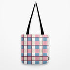Soft Retro Grid Pattern Tote Bag Gallery Image 2