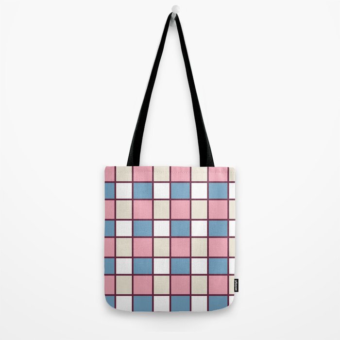 Soft Retro Grid Pattern Tote Bag Gallery Image 2