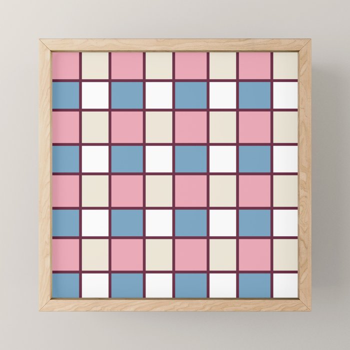 Soft Retro Grid Pattern Mini Art Print Gallery Image 1