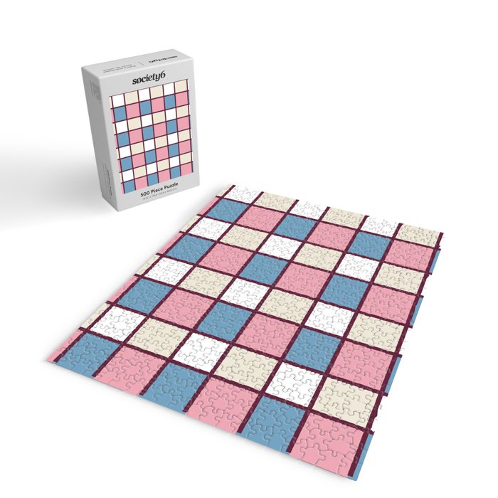 Soft Retro Grid Pattern Jigsaw Puzzle Gallery Image 2