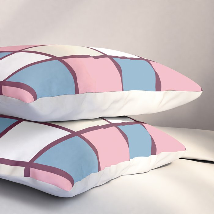 Soft Retro Grid Pattern Pillow Sham Gallery Image 3