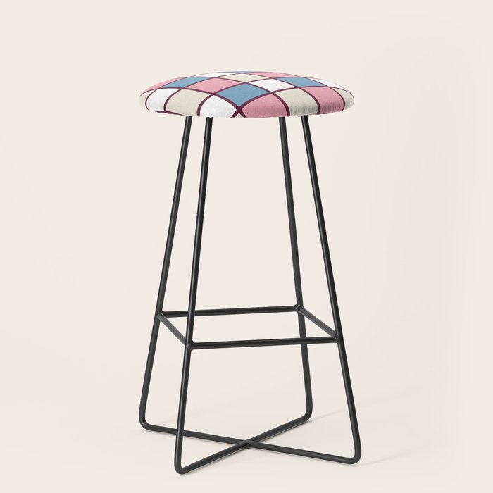 Soft Retro Grid Pattern Stool Gallery Image 1