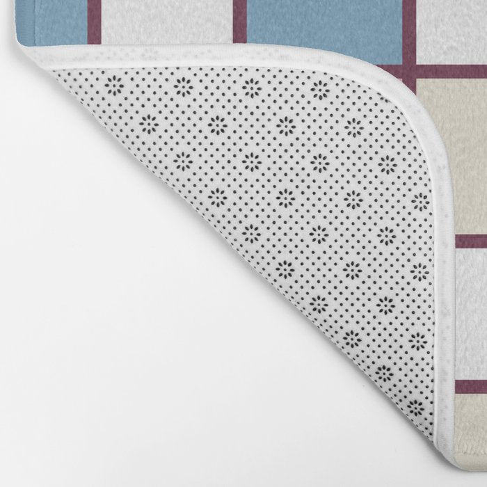 Soft Retro Grid Pattern Bath Mat Gallery Image 2