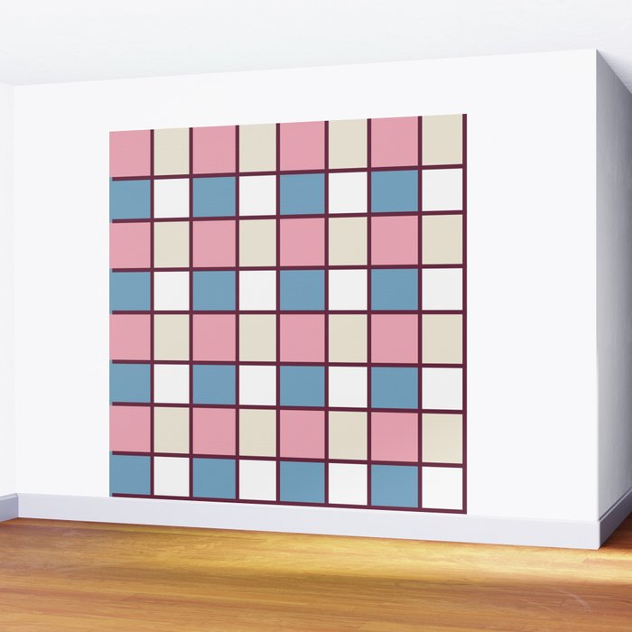 Soft Retro Grid Pattern Wall Mural Gallery Image 2
