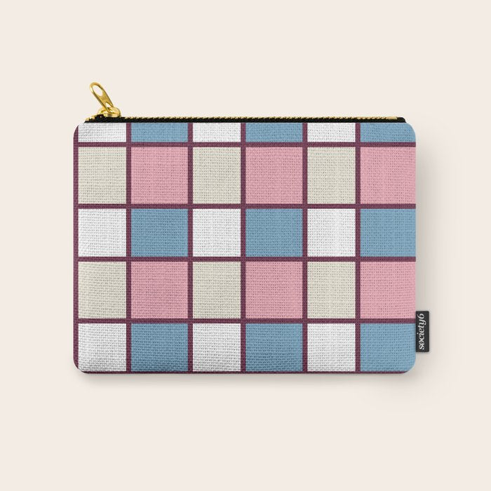 Soft Retro Grid Pattern Carry All Pouch Gallery Image 1