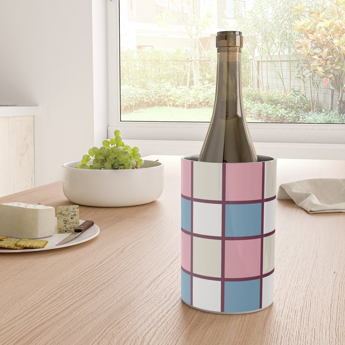 Soft Retro Grid Pattern Wine Chiller Gallery Image 4
