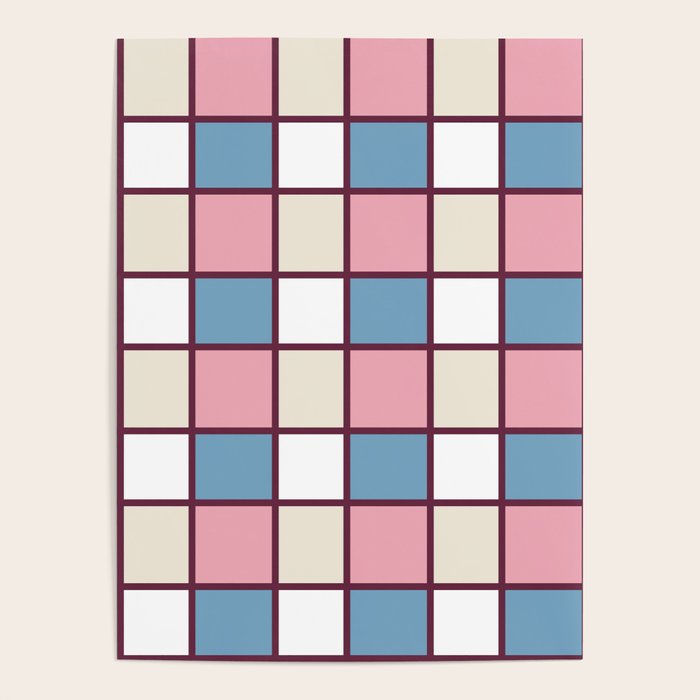 Soft Retro Grid Pattern Poster Gallery Image 1