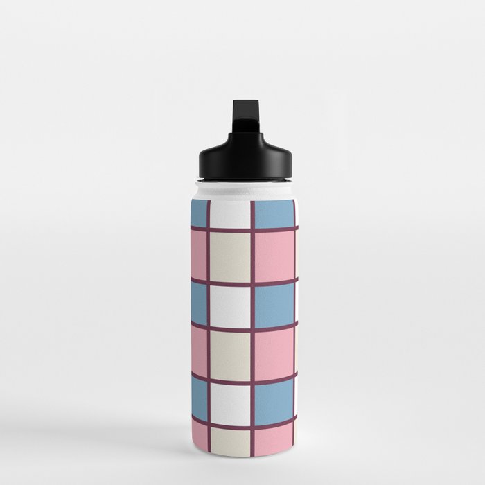 Soft Retro Grid Pattern Water Bottle Gallery Image 3