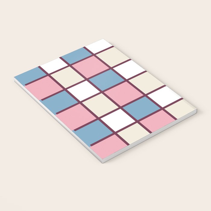Soft Retro Grid Pattern Notebook Gallery Image 3
