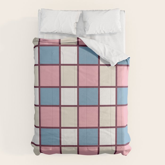 Soft Retro Grid Pattern Comforter Gallery Image 6