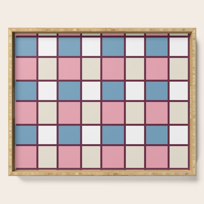Soft Retro Grid Pattern Serving Tray Gallery Image 1