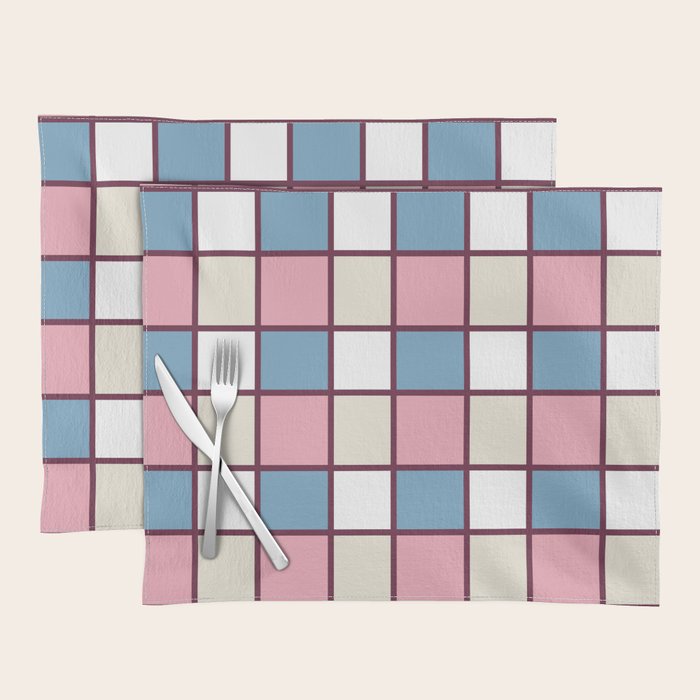 Soft Retro Grid Pattern Placemat Gallery Image 1