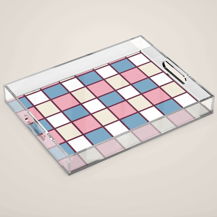 Soft Retro Grid Pattern Acrylic Tray Gallery Image 1