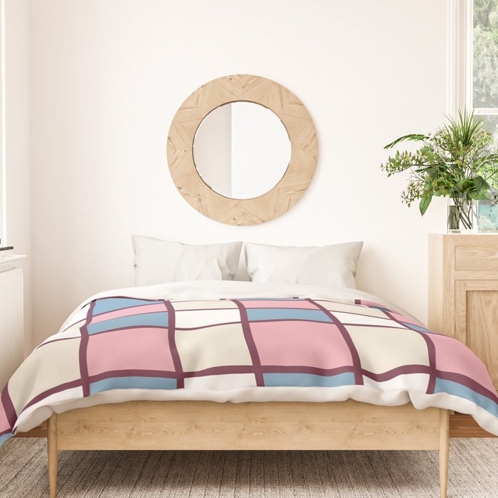 Soft Retro Grid Pattern Duvet Cover Gallery Image 3