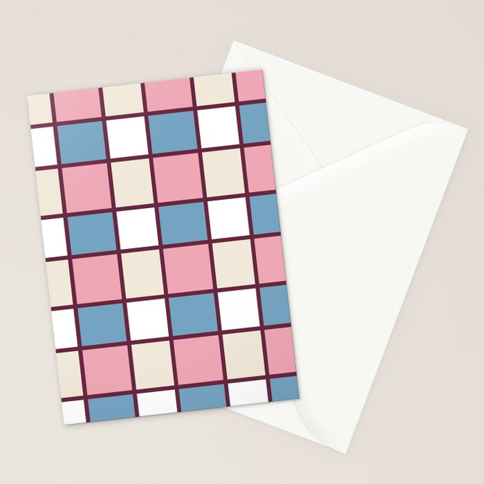 Soft Retro Grid Pattern Stationery Card Gallery Image 2