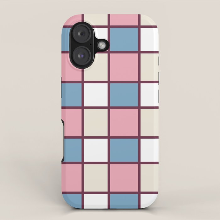 Soft Retro Grid Pattern iPhone Case Gallery Image 1