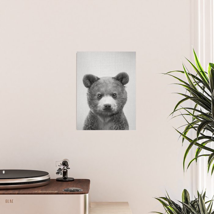Baby Bear - Black & White Poster Gallery Image 2
