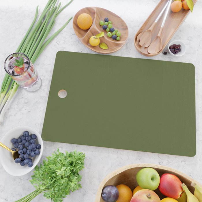 Olive Green Solid Color Cutting Board Gallery Image 2