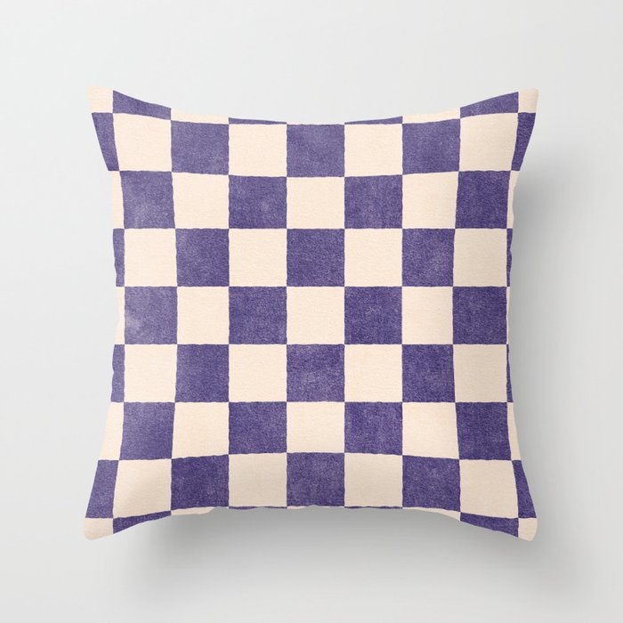CHECKER - 001 - Lavender Throw Pillow Gallery Image 1