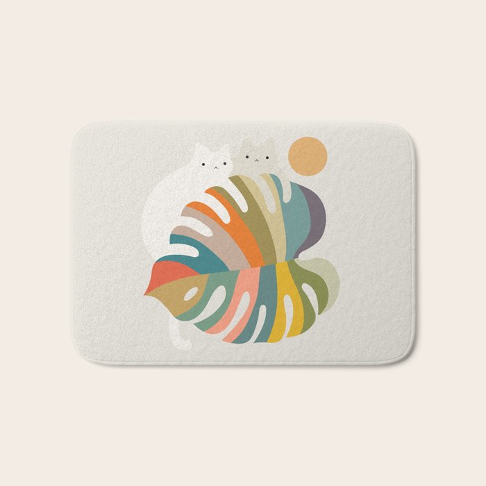 Cat and Plant 71 Bath Mat Gallery Image 1