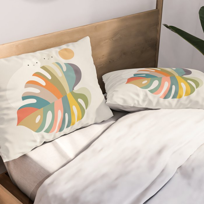 Cat and Plant 71 Pillow Sham Gallery Image 2