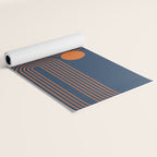 Mid Century Modern Geometric 186 in Navy Blue Orange Yoga Mat Gallery Image 2