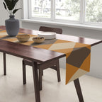 Retro Argyle Diamond Pattern Brown Caramel Table Runner Gallery Image 2