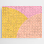 Soft Summer Pink and Mustard Minimalist Abstract Jigsaw Puzzle Gallery Image 1