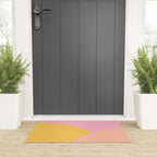 Soft Summer Pink and Mustard Minimalist Abstract Welcome Mat Gallery Image 3