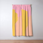 Soft Summer Pink and Mustard Minimalist Abstract Window Curtain Gallery Image 3