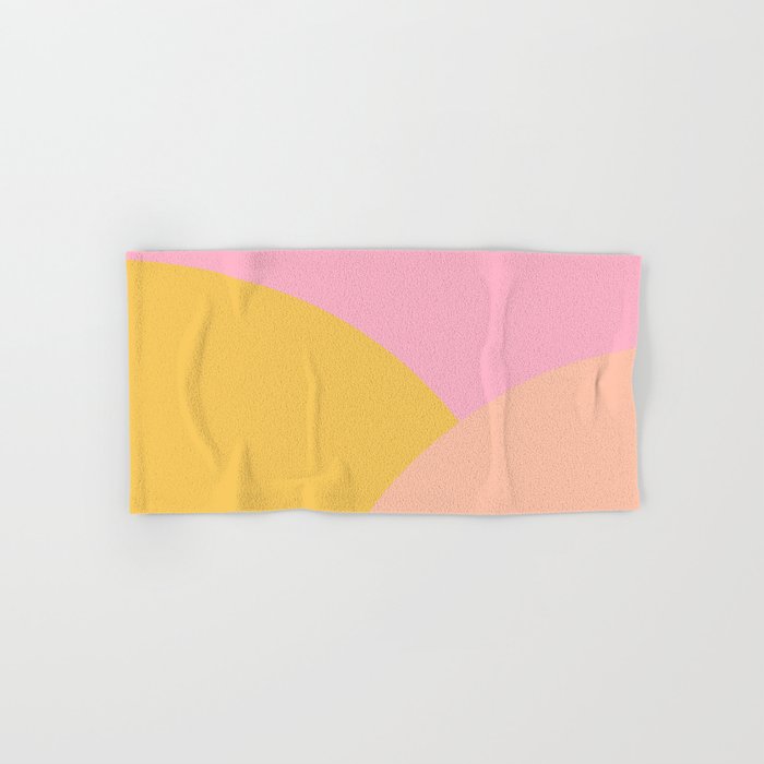 Soft Summer Pink and Mustard Minimalist Abstract Bath Towel Gallery Image 1