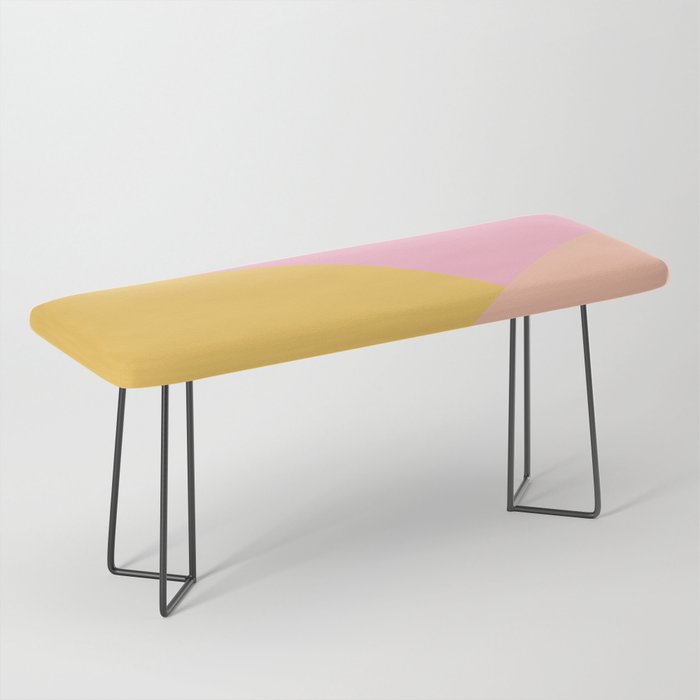Soft Summer Pink and Mustard Minimalist Abstract Bench Gallery Image 1