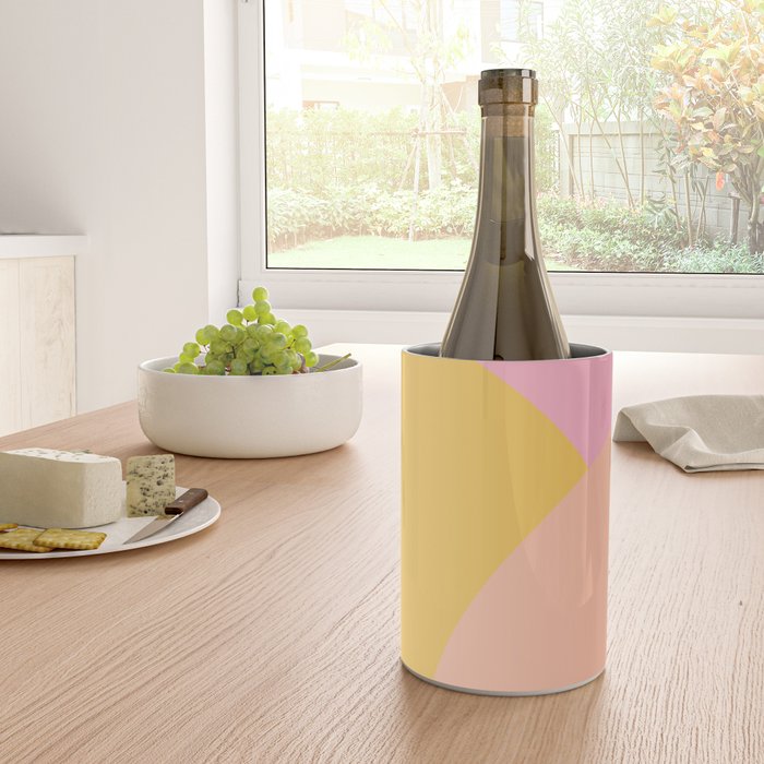 Soft Summer Pink and Mustard Minimalist Abstract Wine Chiller Gallery Image 4