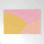 Soft Summer Pink and Mustard Minimalist Abstract Welcome Mat Gallery Image 1