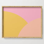 Soft Summer Pink and Mustard Minimalist Abstract Serving Tray Gallery Image 1