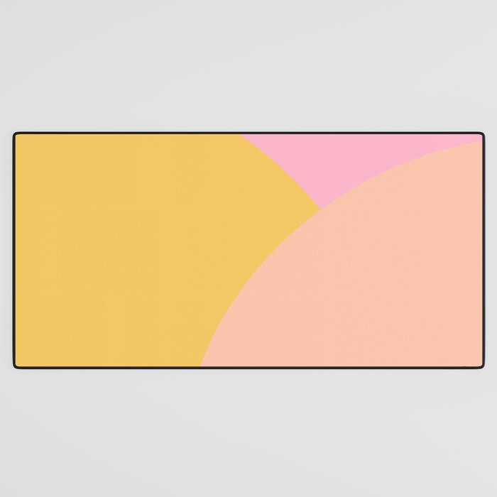Soft Summer Pink and Mustard Minimalist Abstract Desk Mat Gallery Image 3
