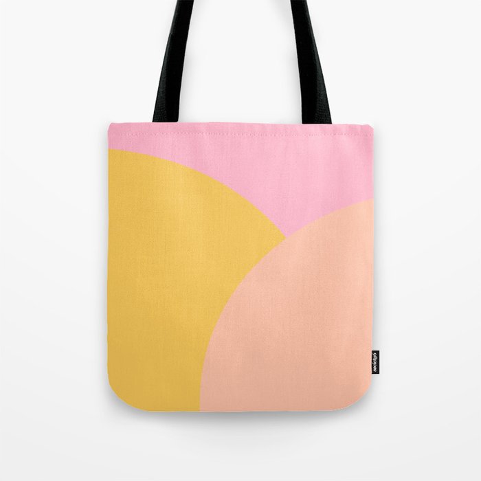 Soft Summer Pink and Mustard Minimalist Abstract Tote Bag Gallery Image 1