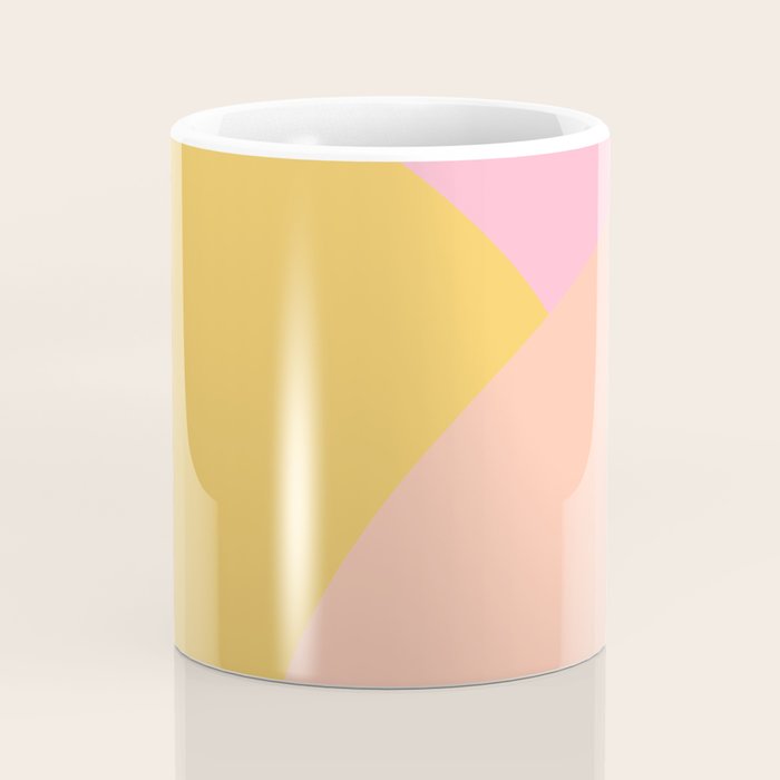 Soft Summer Pink and Mustard Minimalist Abstract Coffee Mug Gallery Image 4