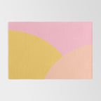 Soft Summer Pink and Mustard Minimalist Abstract Rug Gallery Image 2