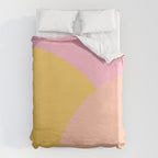 Soft Summer Pink and Mustard Minimalist Abstract Duvet Cover Gallery Image 6