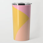 Soft Summer Pink and Mustard Minimalist Abstract Travel Mug Gallery Image 1