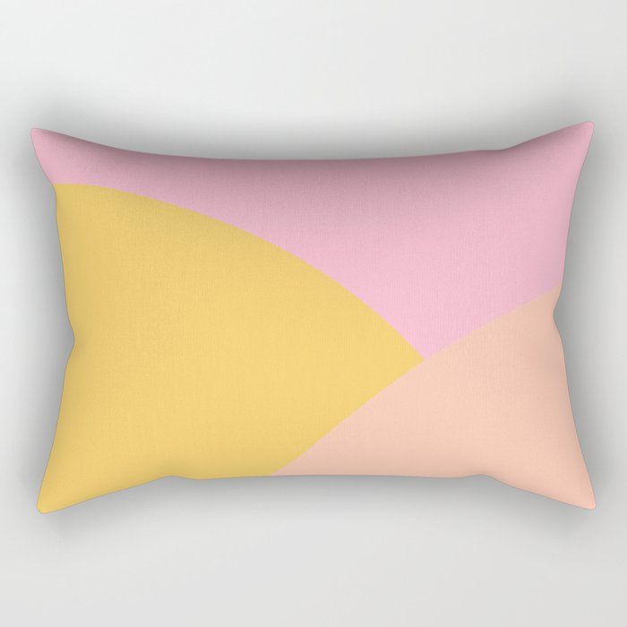 Soft Summer Pink and Mustard Minimalist Abstract Rectangular Pillow Gallery Image 2