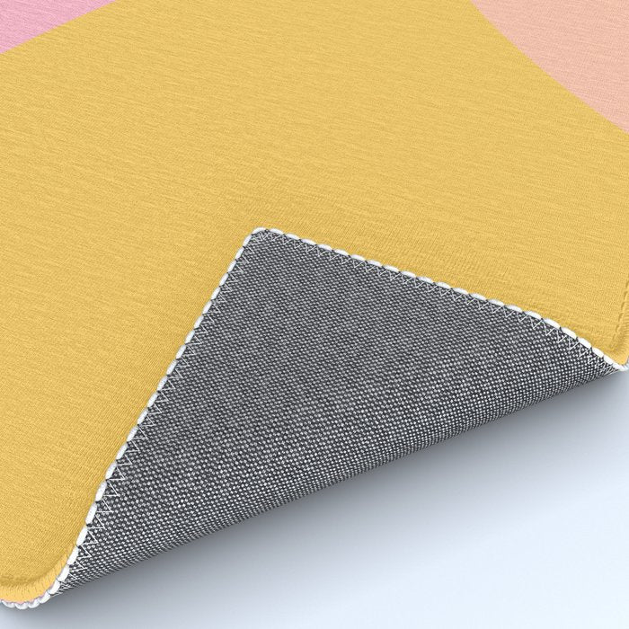 Soft Summer Pink and Mustard Minimalist Abstract Rug Gallery Image 4