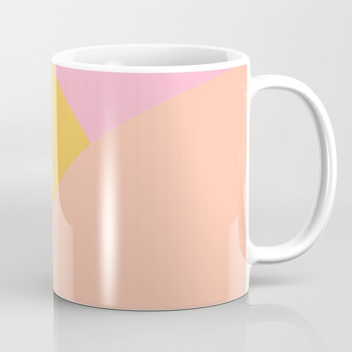 Soft Summer Pink and Mustard Minimalist Abstract Coffee Mug Gallery Image 1