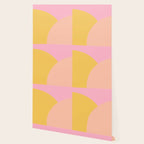 Soft Summer Pink and Mustard Minimalist Abstract Wallpaper Gallery Image 2