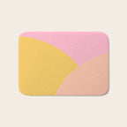 Soft Summer Pink and Mustard Minimalist Abstract Bath Mat Gallery Image 1