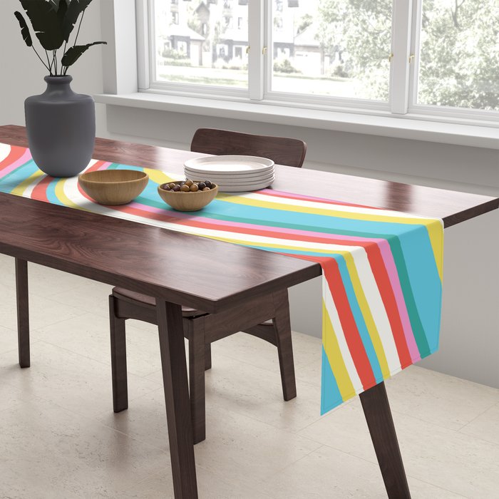  Wavy Stripes II - 60s Candy Rainbow Table Runner Gallery Image 2