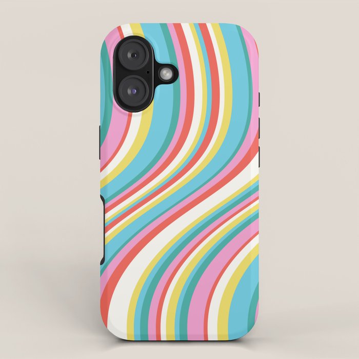  Wavy Stripes II - 60s Candy Rainbow iPhone Case Gallery Image 1