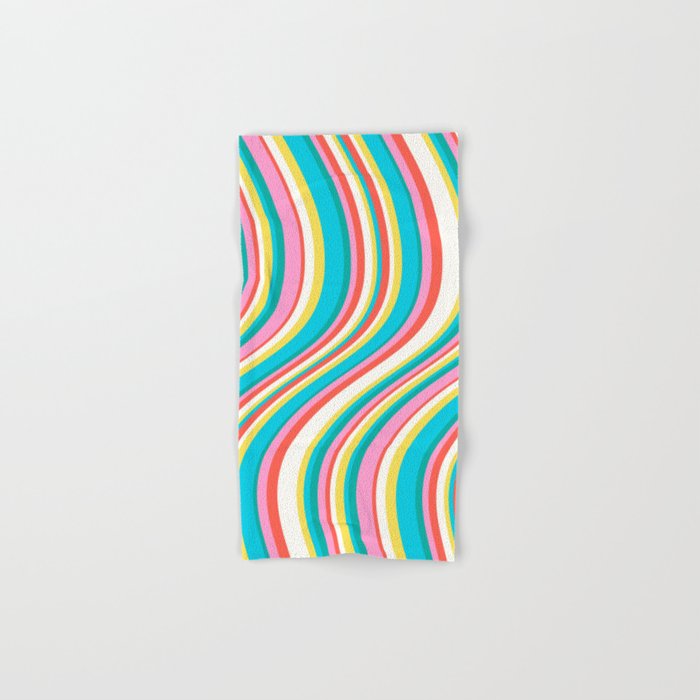  Wavy Stripes II - 60s Candy Rainbow Bath Towel Gallery Image 1
