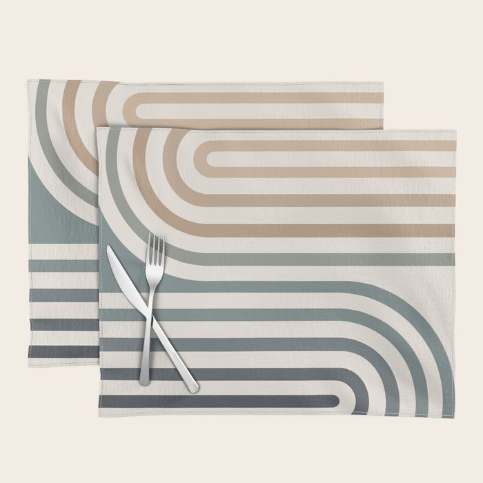 Bold Curvature Stripes II Placemat Gallery Image 1